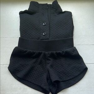 Black quilted PJ set